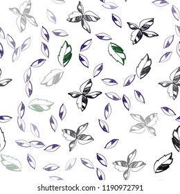 Dark Pink, Green vector seamless abstract backdrop with leaves. leaves on blurred abstract background with gradient. Template for business cards, websites.