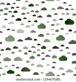 Dark Pink, Green vector seamless backdrop with cumulus. Illustration with abstract gradient clouds. Pattern for trendy fabric, wallpapers.