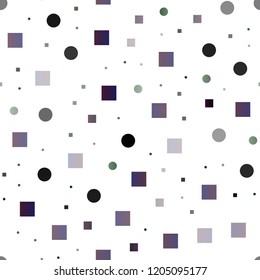 Dark Pink, Green vector seamless texture with disks, rectangles. Abstract illustration with colorful circles, rectangles. Pattern for design of fabric, wallpapers.