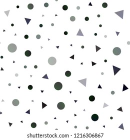 Dark Pink, Green vector seamless backdrop with lines, circles. Illustration with set of colorful circles, triangles. Pattern for design of window blinds, curtains.