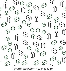 Dark Pink, Green vector seamless, isometric layout with lines, rectangles. Beautiful illustration with rectangles and squares. Pattern for trendy fabric, wallpapers.