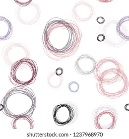 Dark Pink, Green vector seamless cover with spots. Blurred bubbles on abstract background with colorful gradient. Pattern for trendy fabric, wallpapers.