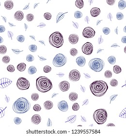 Dark Pink, Green vector seamless abstract pattern with leaves and flowers. Creative illustration in blurred style with leaves, flowers. Pattern for trendy fabric, wallpapers.