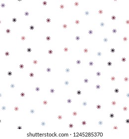 Dark Pink, Green vector seamless cover with beautiful snowflakes. Colorful snowflakes with gradient on abstract background. Pattern for trendy fabric, wallpapers.