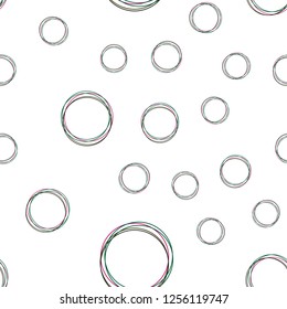 Dark Pink, Green vector seamless background with bubbles. Beautiful colored illustration with blurred circles in nature style. Texture for window blinds, curtains.