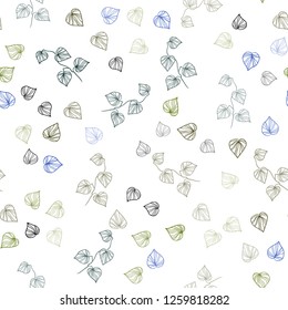 Dark Pink, Green vector seamless doodle background with leaves. New colorful illustration in doodle style with leaves. Pattern for design of fabric, wallpapers.