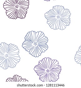 Dark Pink, Green vector seamless abstract pattern with flowers. Modern abstract illustration with flowers. Template for business cards, websites.