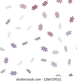 Dark Pink, Green vector seamless natural artwork with leaves. Doodle illustration of leaves in Origami style with gradient. Pattern for trendy fabric, wallpapers.