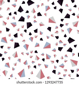 Dark Pink, Green vector seamless, isometric texture with triangular style. Decorative design in abstract style with triangles. Texture for window blinds, curtains.