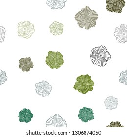 Dark Pink, Green vector seamless doodle background with flowers. Abstract illustration with flowers in doodles style. Design for textile, fabric, wallpapers.
