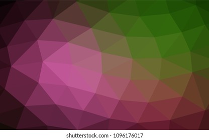 Dark Pink, Green vector shining triangular background. Shining colored illustration in a Brand new style. The template can be used as a background for cell phones.
