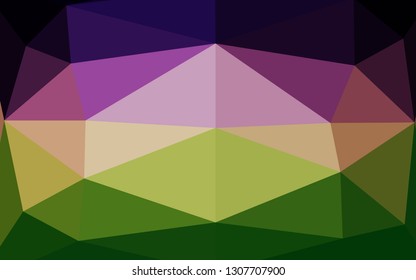 Dark Pink, Green vector shining triangular pattern. An elegant bright illustration with gradient. Elegant pattern for a brand book.