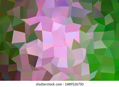 Dark Pink, Green vector shining triangular background. Colorful illustration in abstract style with triangles. A new texture for your web site.