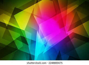 Dark Pink, Green vector shining triangular background. Modern abstract illustration with triangles. New template for your brand book.