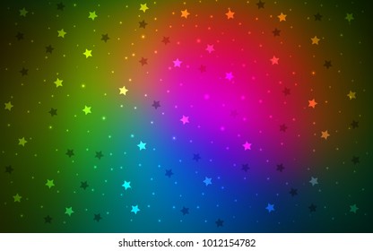 Dark Pink, Green vector template with sky stars. Blurred decorative design in simple style with stars. The template can be used as a background.