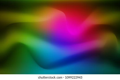 Dark Pink, Green vector template with lines, ovals. Glitter abstract illustration with wry lines. Marble style for your business design.
