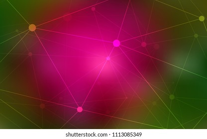 Dark Pink, Green vector template with circles, triangles. Abstract illustration with colorful discs and triangles. Pattern can be used as texture of wallpapers.