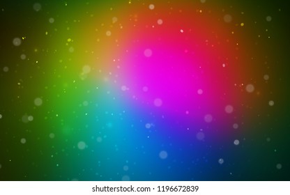Dark Pink, Green vector template with ice snowflakes. Modern geometrical abstract illustration with crystals of ice. The pattern can be used for new year ad, booklets.
