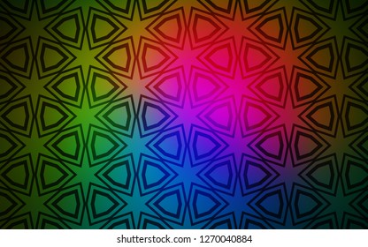 Dark Pink, Green vector template with sky stars. Blurred decorative design in simple style with stars. Pattern for websites, landing pages.