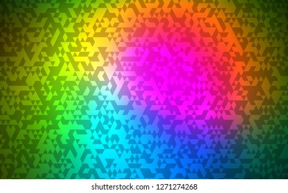 Dark Pink, Green vector template with crystals, triangles. Beautiful illustration with triangles in nature style. Pattern can be used for websites.
