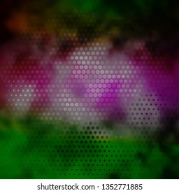Dark Pink, Green vector template with circles. Abstract decorative design in gradient style with bubbles. Pattern for websites, landing pages.