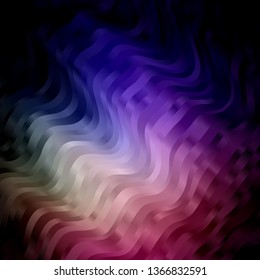 Dark Pink, Green vector template with lines. Bright sample with colorful bent lines, shapes. Pattern for commercials, ads.