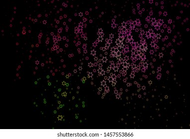 Dark Pink, Green vector template with sky stars. Modern geometrical abstract illustration with stars. The pattern can be used for websites.