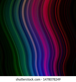 Dark Pink, Green vector template with lines. Abstract illustration with gradient bows. Template for cellphones.