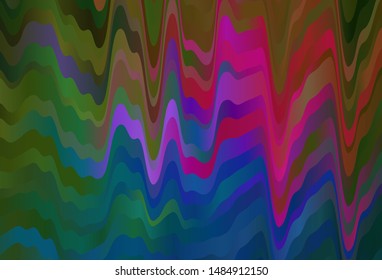 Dark Pink, Green vector template with wry lines. Geometric illustration in abstract style with gradient.  Brand new design for your ads, poster, banner.