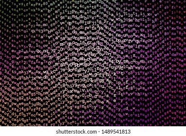 Dark Pink, Green vector template with isolated letters. Shining illustration with ABC symbols on abstract template. Smart design for promotion of university.