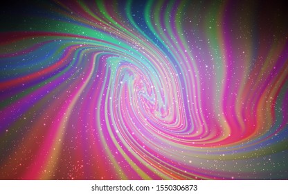 Dark Pink, Green vector template with space stars. Modern abstract illustration with Big Dipper stars. Template for cosmic backgrounds.