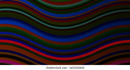 Plantilla vectorial verde rosa oscuro con líneas. Ilustración de degradado abstracta con líneas de desgaste. Mejor diseño para tu anuncio, afiche, banner.