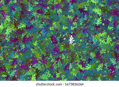 Dunkelrosa, grüne Vektorillustration mit chaotischen Formen. Moderne abstrakte Illustration mit bunten Zufallsformen. Modernes Design für Ihre Visitenkarte.