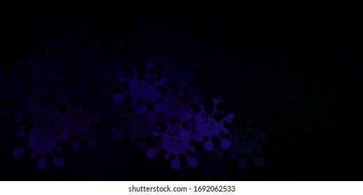 Dark pink, green vector template with flu signs. Abstract illustration with biological gradient shapes. Simple design against epidemic information.