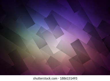 Pink oscuro, plantilla vectorial verde con rhombus. Hermosa ilustración con rectángulos y cuadrados. Patrón para comerciales.