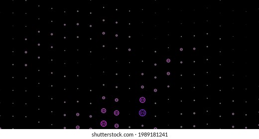 Dark Pink, Green vector template with esoteric signs. Retro design in abstract style with witchcraft forms. Best design halloween events.