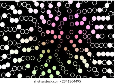 Dark Pink, Green vector template with circles. Blurred decorative design in abstract style with bubbles. Pattern of water, rain drops.