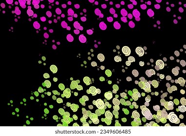 Dunkelrosa, grüne Vektorvorlage mit Blasformen. Eine vage zirkumflex abstrakte Illustration mit Farbverlauf. Marmor-Stil für Ihr Business-Design.