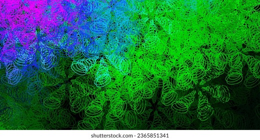 Plantilla vectorial verde rosa oscuro con círculos. Resumen de diseño decorativo en estilo gradiente con burbujas. Diseño para afiches, pancartas.