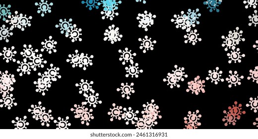 Dark pink, green vector template with flu signs. Colorful  gradient illness symbols in simple abstract style. Design for biohazard warning.