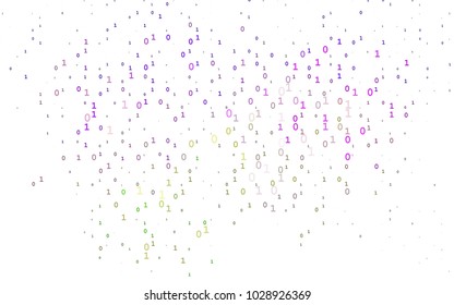 Dark Pink, Green vector texture with Digit characters. Blurred design in simple style with collection of numerals. The pattern can be used for school, grammar websites.