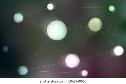 Dark Pink, Green vector texture with disks, lines. Colorful illustration with circles and lines in futuristic style. Pattern can be used for ads, leaflets.