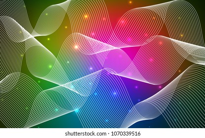 Dark Pink, Green vector texture with birthday confetti. Beautiful colored illustration with ribbon in celebration style. The pattern can be used for birthday gifts, congratulations.