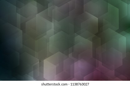 Dark Pink, Green vector texture with colorful hexagons. White background with colorful hexagons. New template for your brand book.