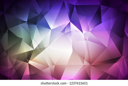 Dark Pink, Green vector texture in triangular style. Glitter abstract illustration with triangular shapes. Pattern for commercials.