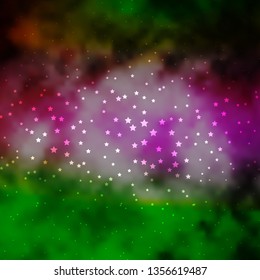 Dark Pink, Green vector texture with beautiful stars. Blur decorative design in simple style with stars. Pattern for wrapping gifts.