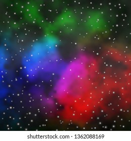 Dark Pink, Green vector texture with beautiful stars. Blur decorative design in simple style with stars. Best design for your ad, poster, banner.