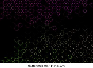 Dark Pink, Green vector texture with disks. Modern abstract illustration with colorful water drops. Pattern for ads, leaflets.
