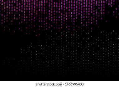 Dark Pink, Green vector texture with financial symbols. Blurred design in with symbols of dollar, USD, usa. The pattern can be used as ads, poster, banner for payments.