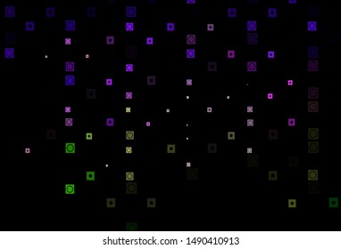 Dark Pink, Green vector texture in rectangular, circular style. Decorative design in abstract style with circles, rectangles. Best design for your ad, poster, banner.